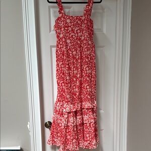 Universal Thread Red and White Ruffled Tiered Sundress